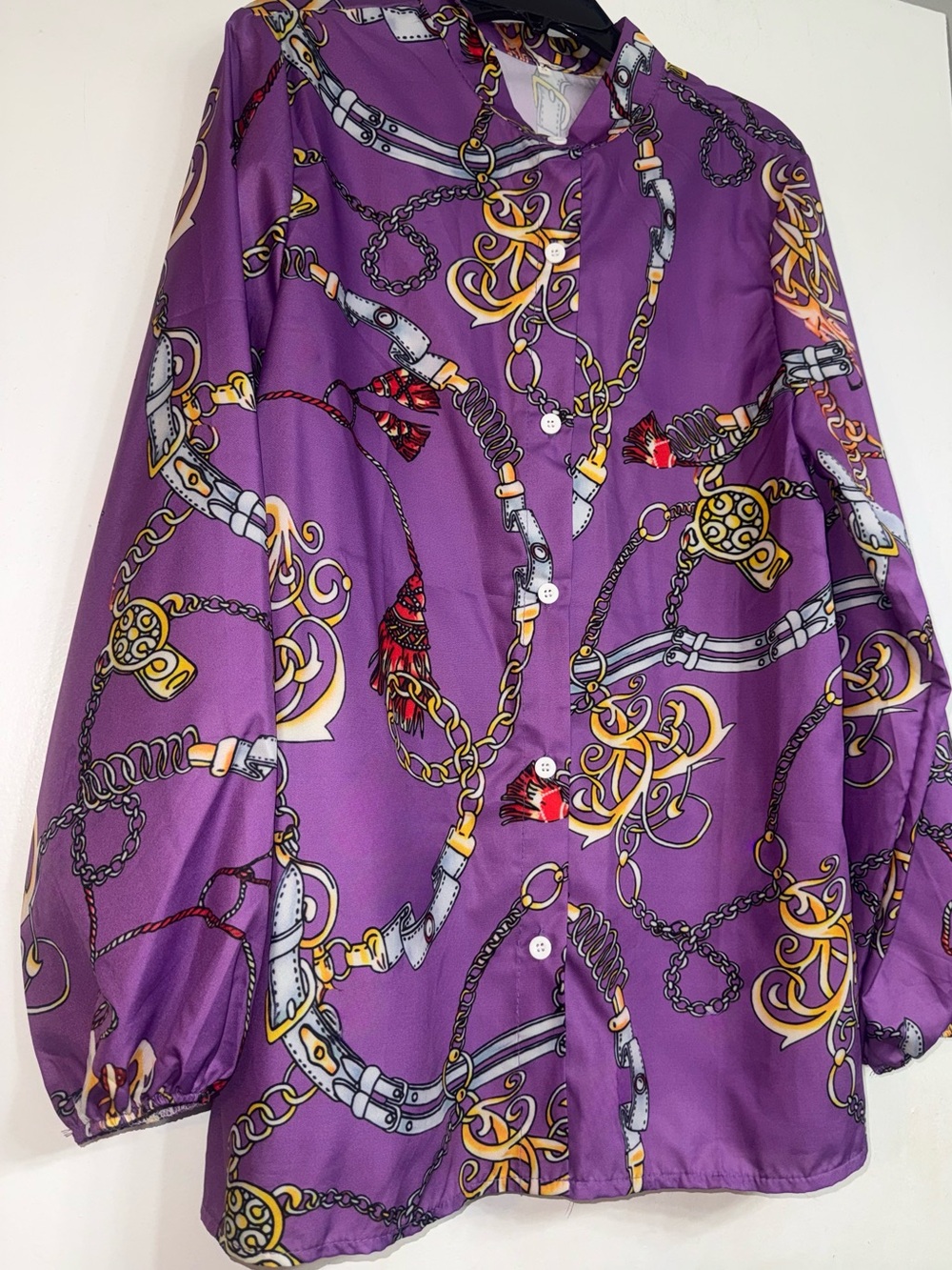 Purple Chain & Tassel Blouse